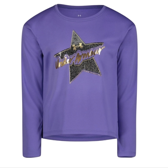 Under Armour Star Long Sleeve t-shirt Purple 2T - Picture 1 of 8